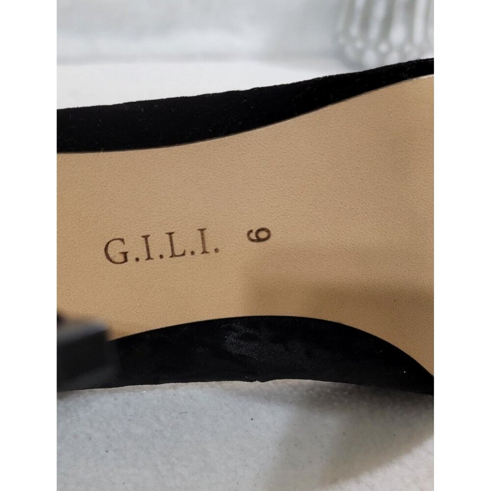 GILI Womens Black Velvet Alecia‎ Pumps Shoes High Heels Pointed Toe Size 9M - Picture 11 of 13